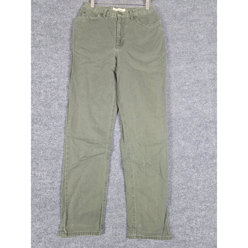 Jones Sport Womens Olive Green Canvas Pants Size 6 High Rise Straight Leg‎